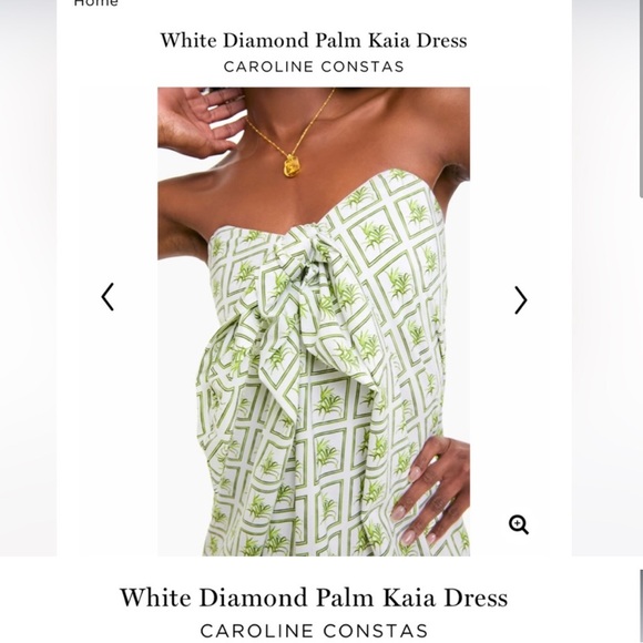 CAROLINE CONSTAS White Diamond Palm Kaia Dress - Picture 3 of 9